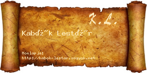 Kabók Lestár névjegykártya